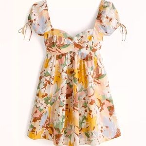 Abercrombie & Fitch Puff Sleeve Babydoll Mini floral Dress